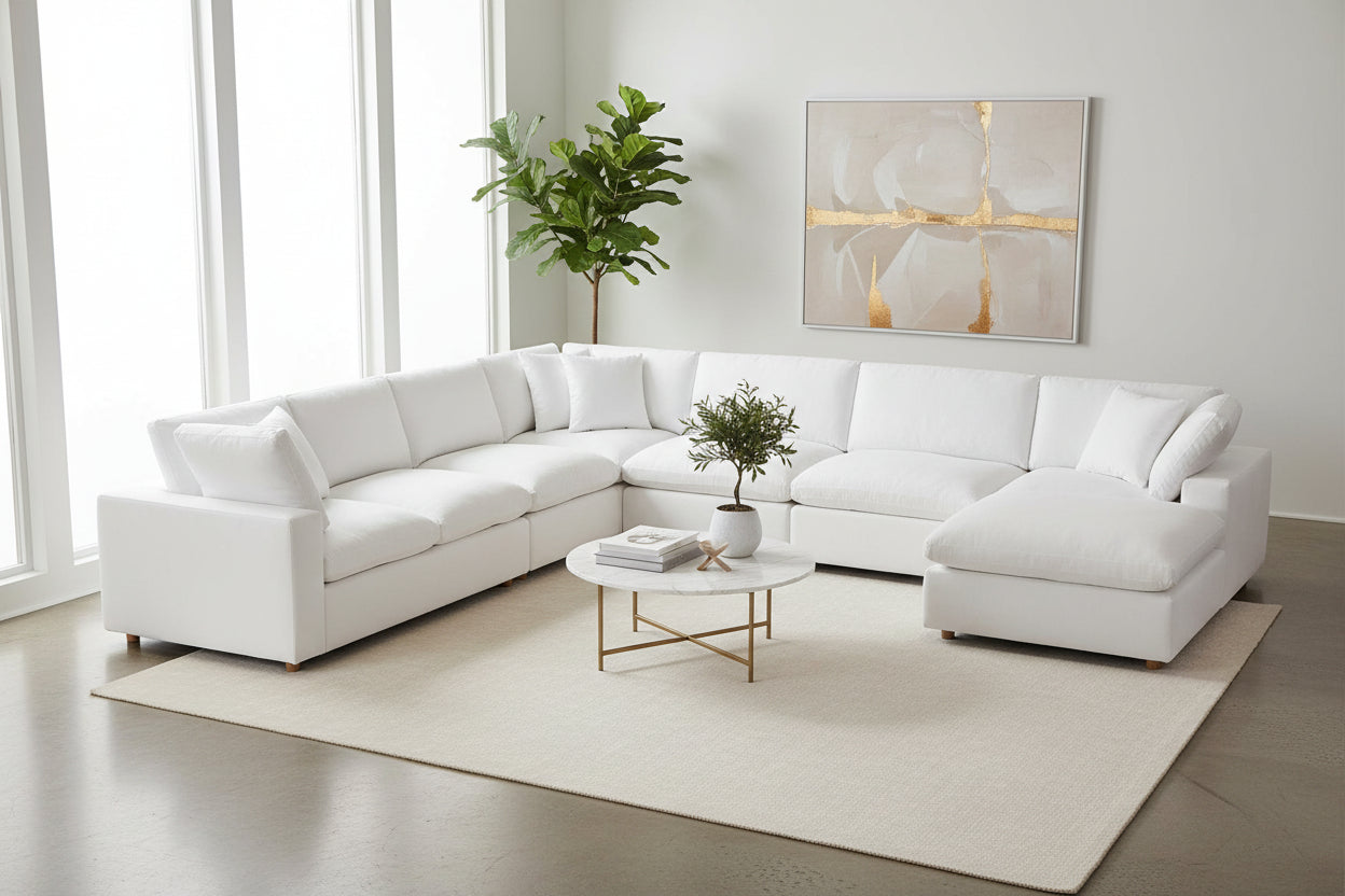 Modway Commix Down Filled Overstuffed 7-Piece Sectional Sofa