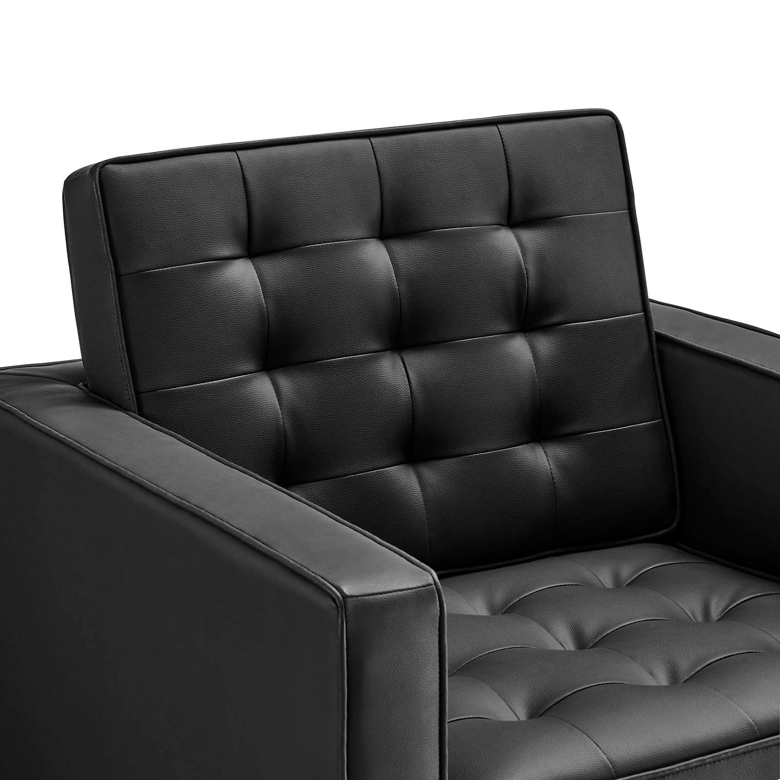 Modway Loft Tufted Upholstered Faux Leather Armchair