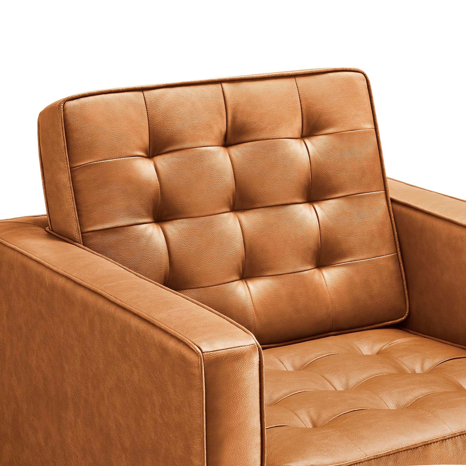 Modway Loft Tufted Upholstered Faux Leather Armchair