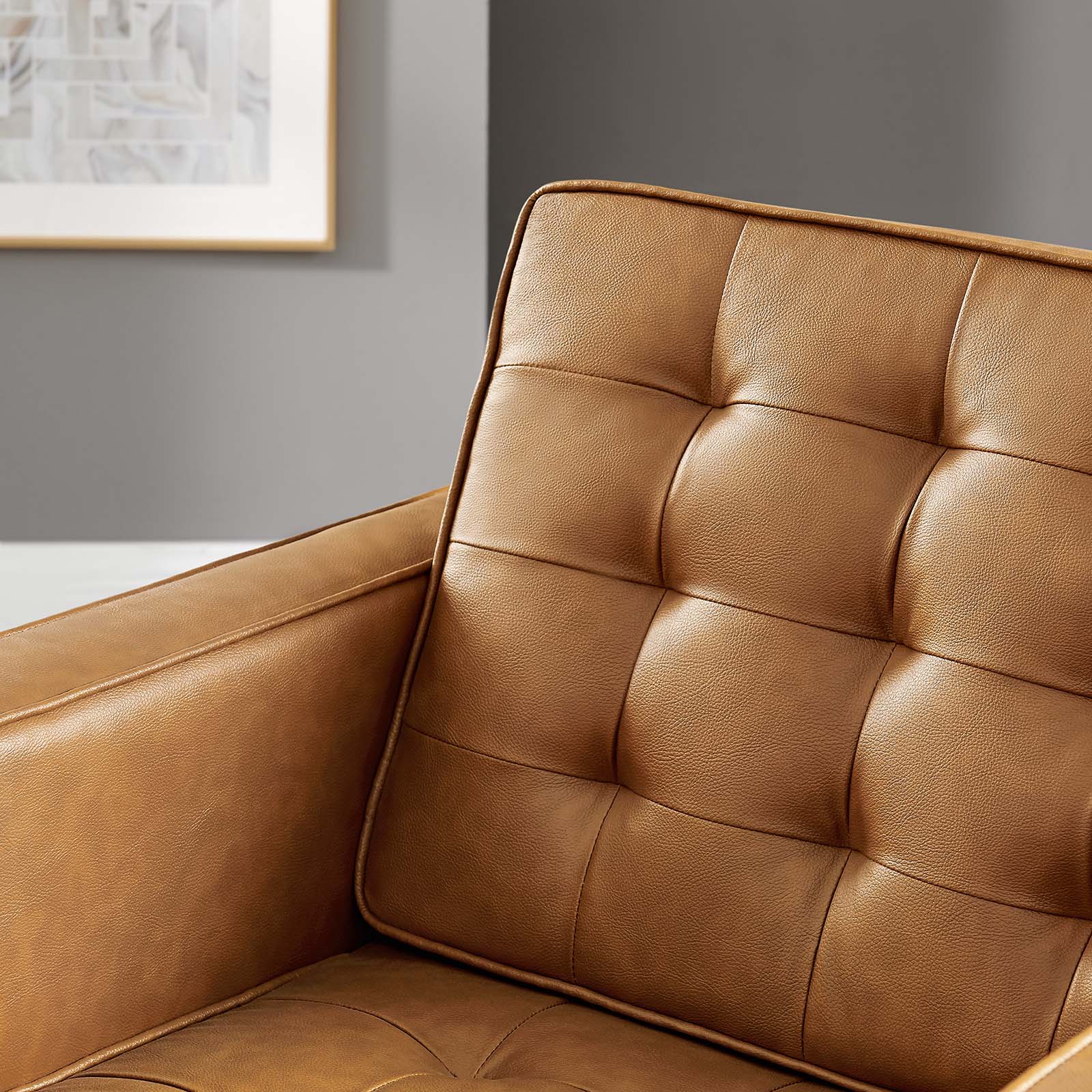 Modway Loft Tufted Upholstered Faux Leather Armchair