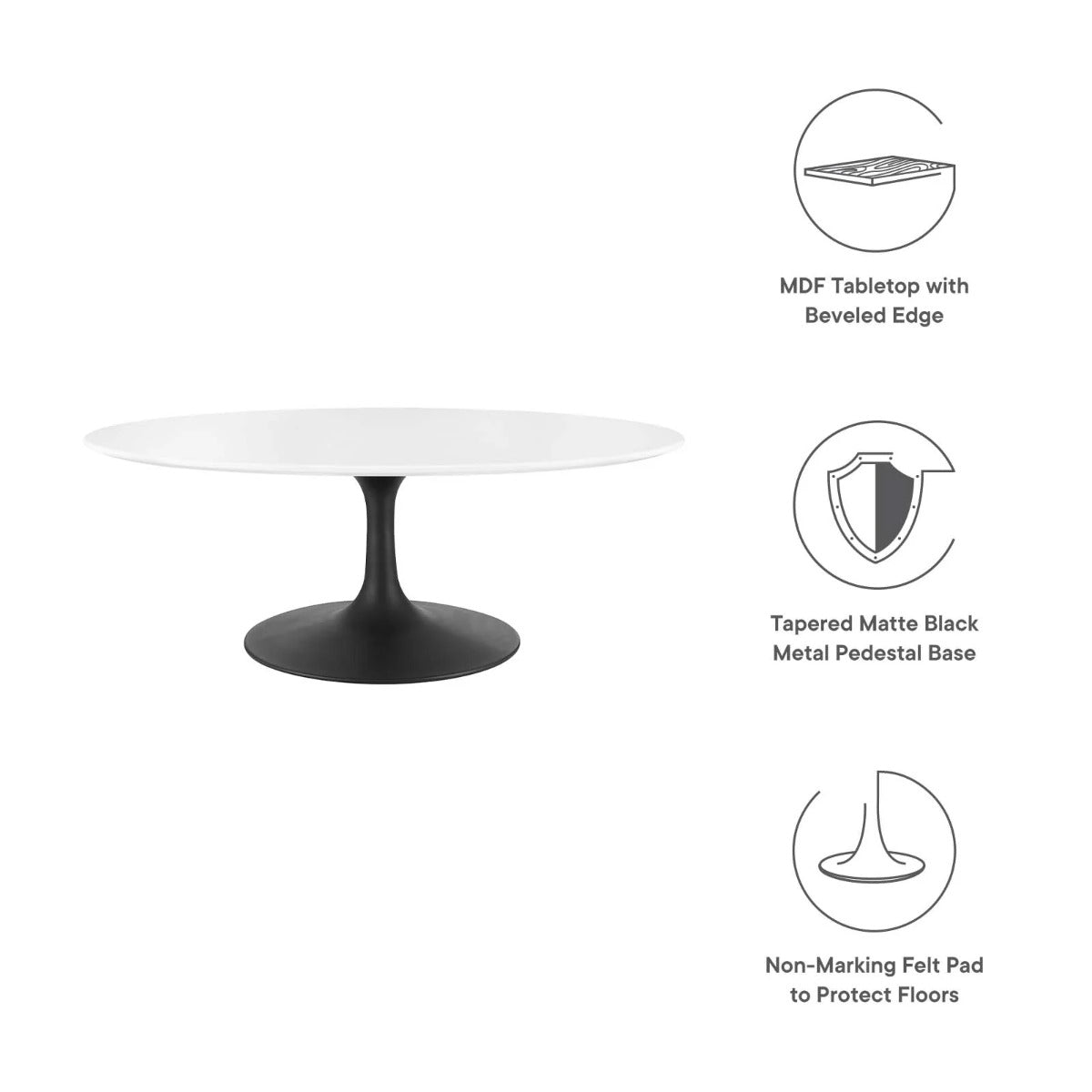 Modway Lippa 42" Oval Coffee Table