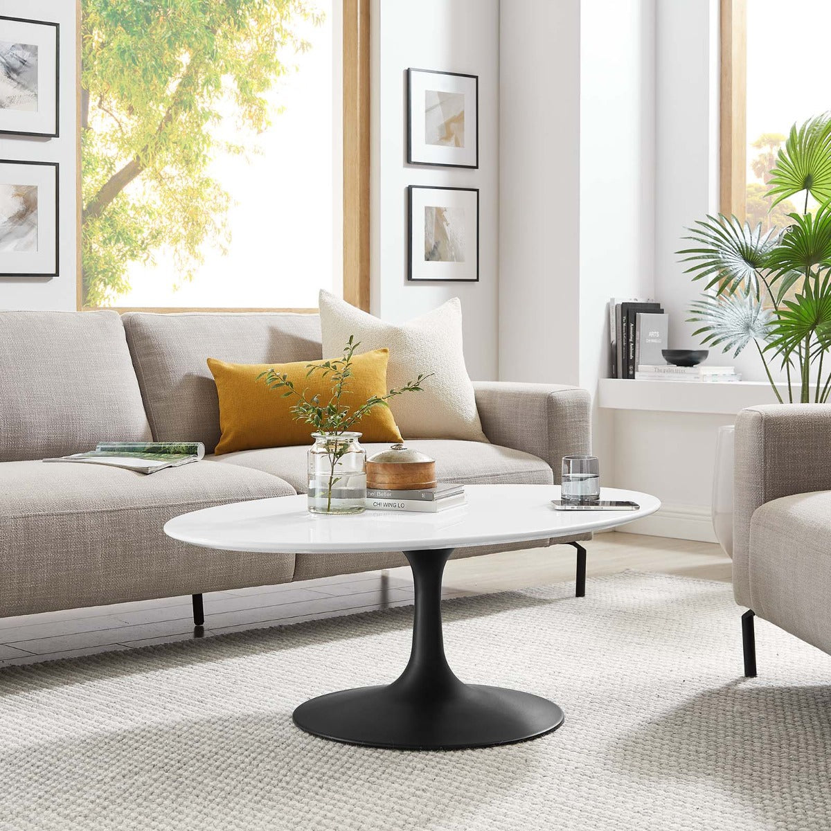Modway Lippa 42" Oval Coffee Table