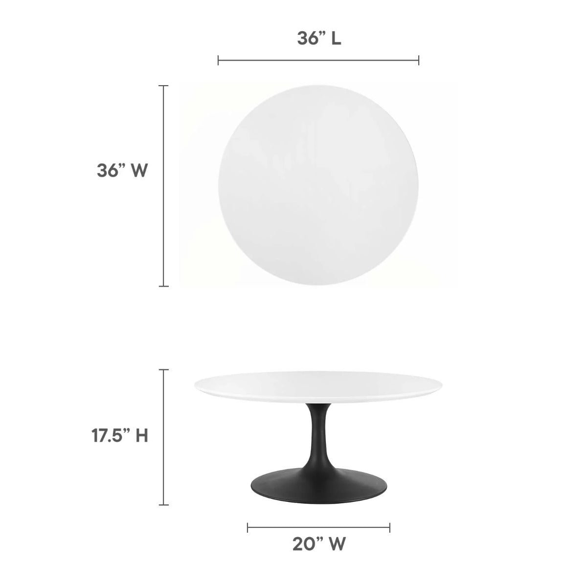 Modway Lippa 36" Round Coffee Table