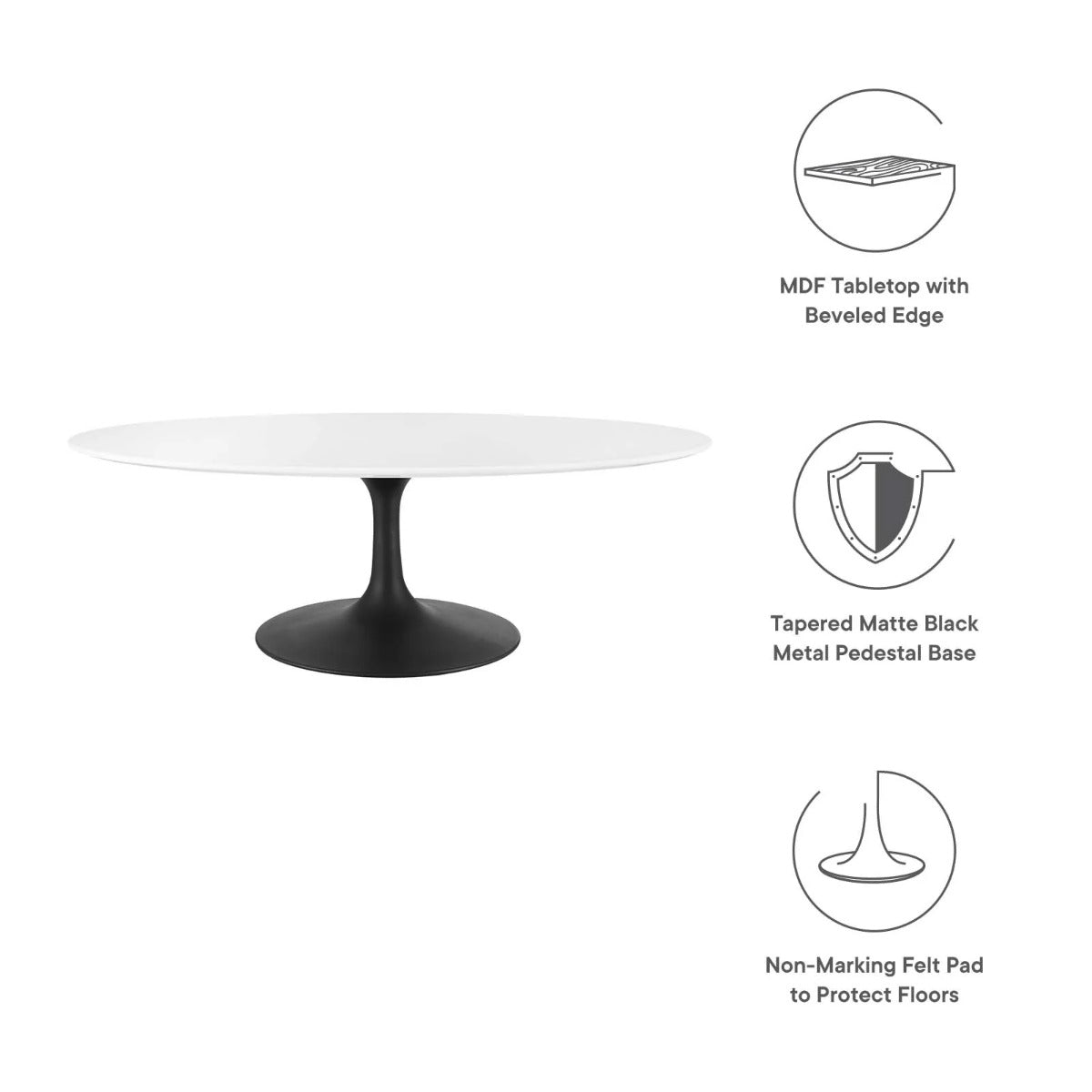 Modway Lippa 48" Oval Coffee Table
