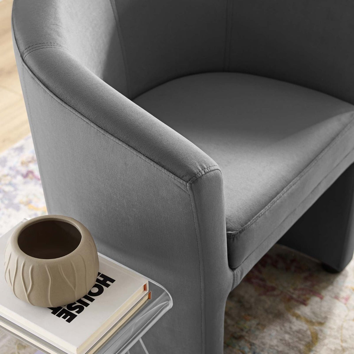 Modway Divulge Performance Velvet Arm Chair and Ottoman SetS