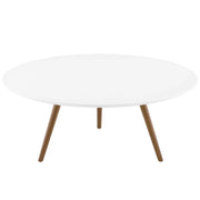 Modway Lippa 36" Round Wood Top Coffee Table with Tripod Base