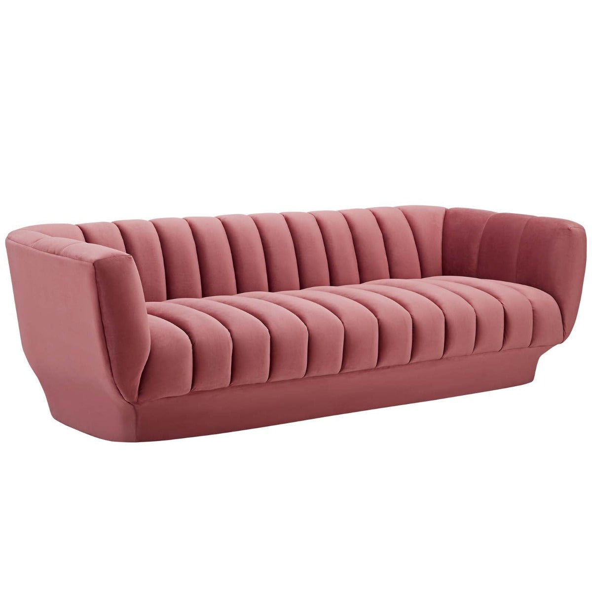 Modway Entertain Vertical Channel Tufted Performance Velvet Sofa and Armchair Set