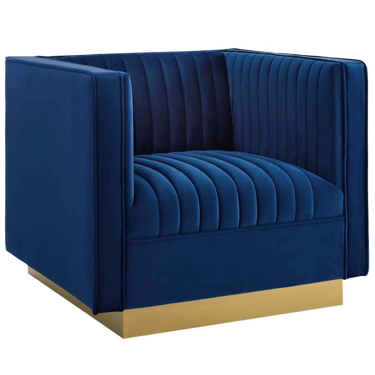 Modway Sanguine Vertical Channel Tufted Upholstered Performance Velvet Armchair Set of 2