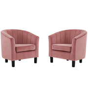Modway Prospect Channel Tufted Performance Velvet Armchair Set of 2