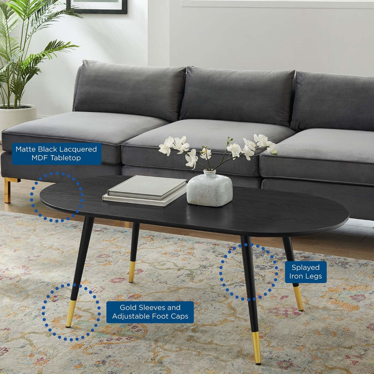 Modway Vigor 47" Oval Coffee Table