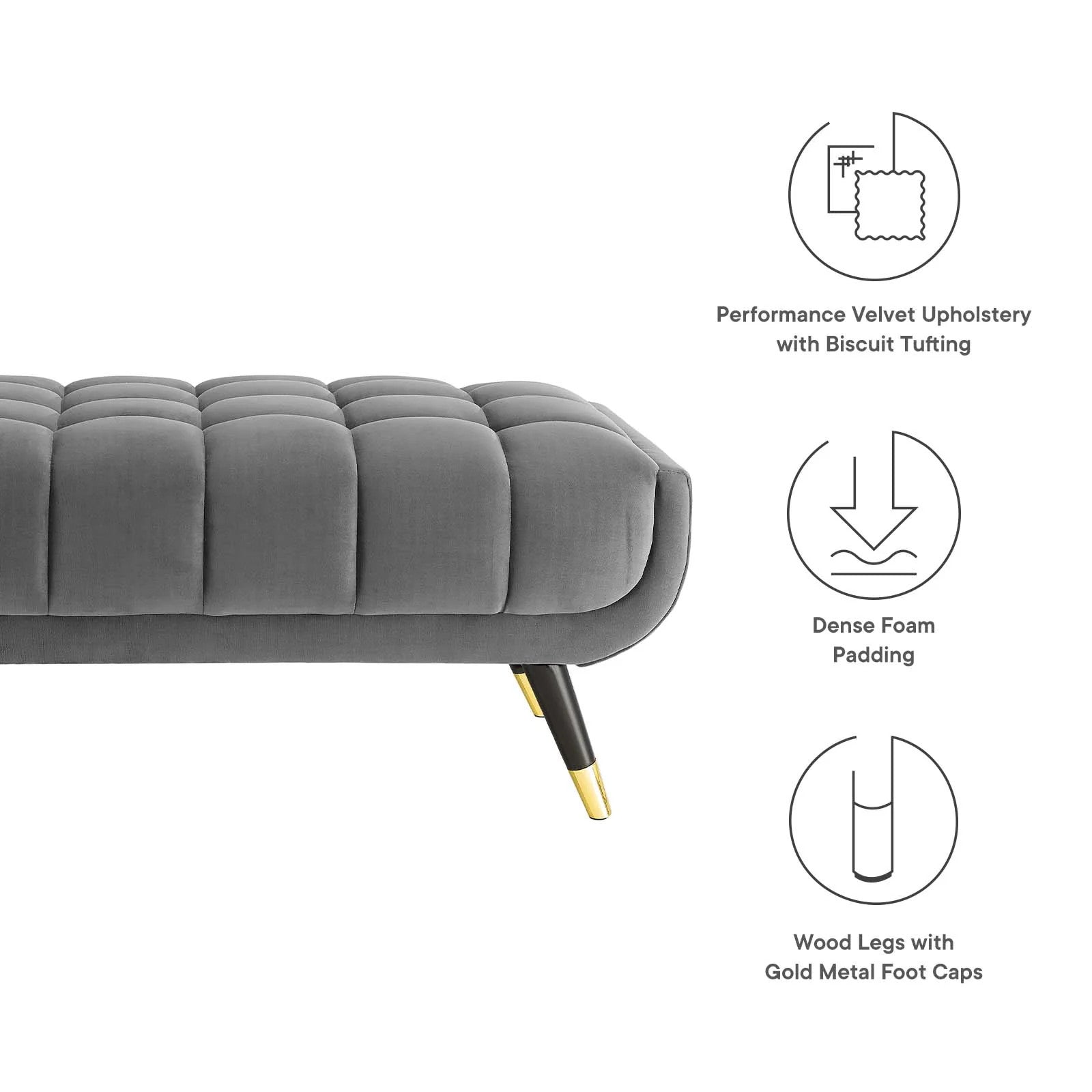 Modway Adept 47.5" Performance Velvet Bench