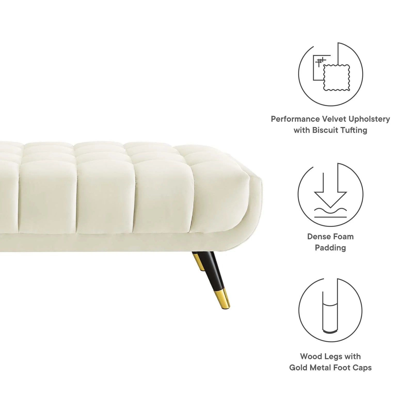 Modway Adept 47.5" Performance Velvet Bench