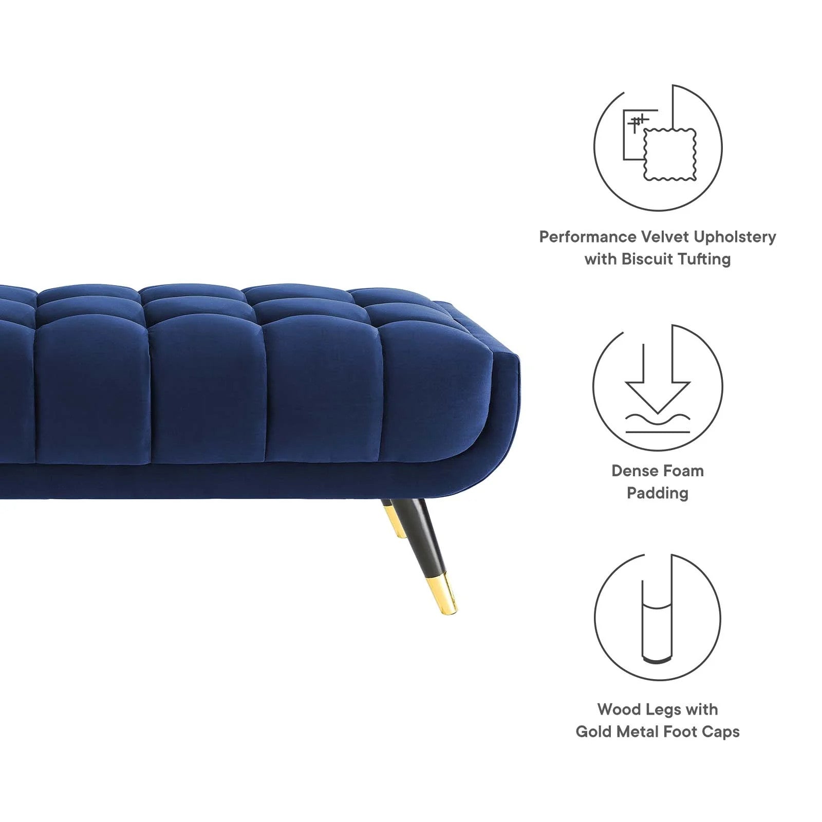 Modway Adept 47.5" Performance Velvet Bench