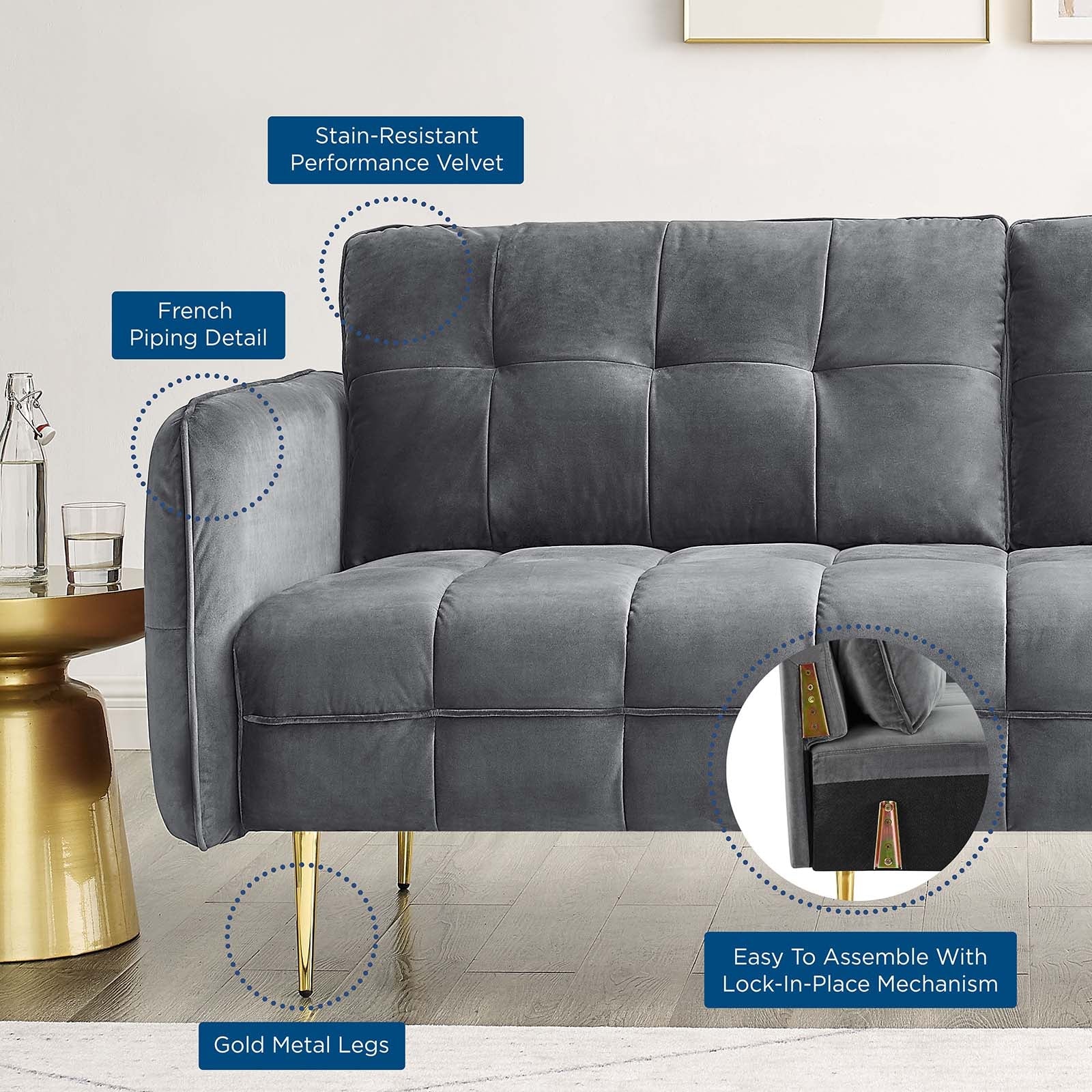 Modway Cameron Tufted Performance Velvet Sofa