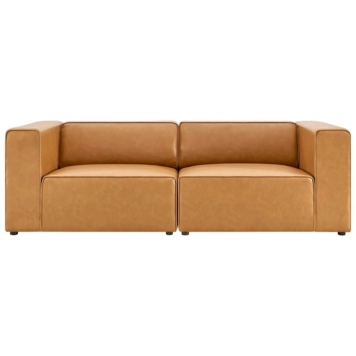 Modway Mingle Vegan Leather 2-Piece Sectional Sofa Loveseat