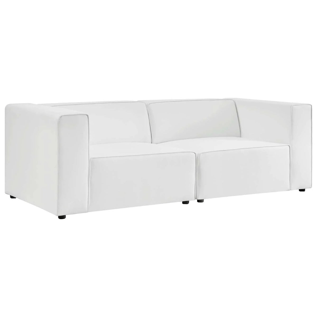 Modway Mingle Vegan Leather 2-Piece Sectional Sofa Loveseat