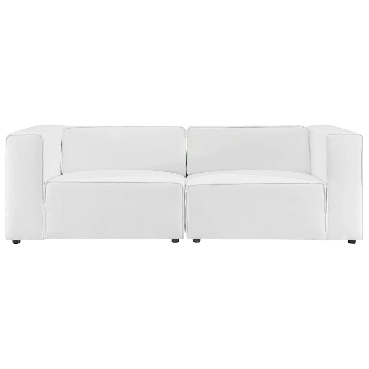 Modway Mingle Vegan Leather 2-Piece Sectional Sofa Loveseat