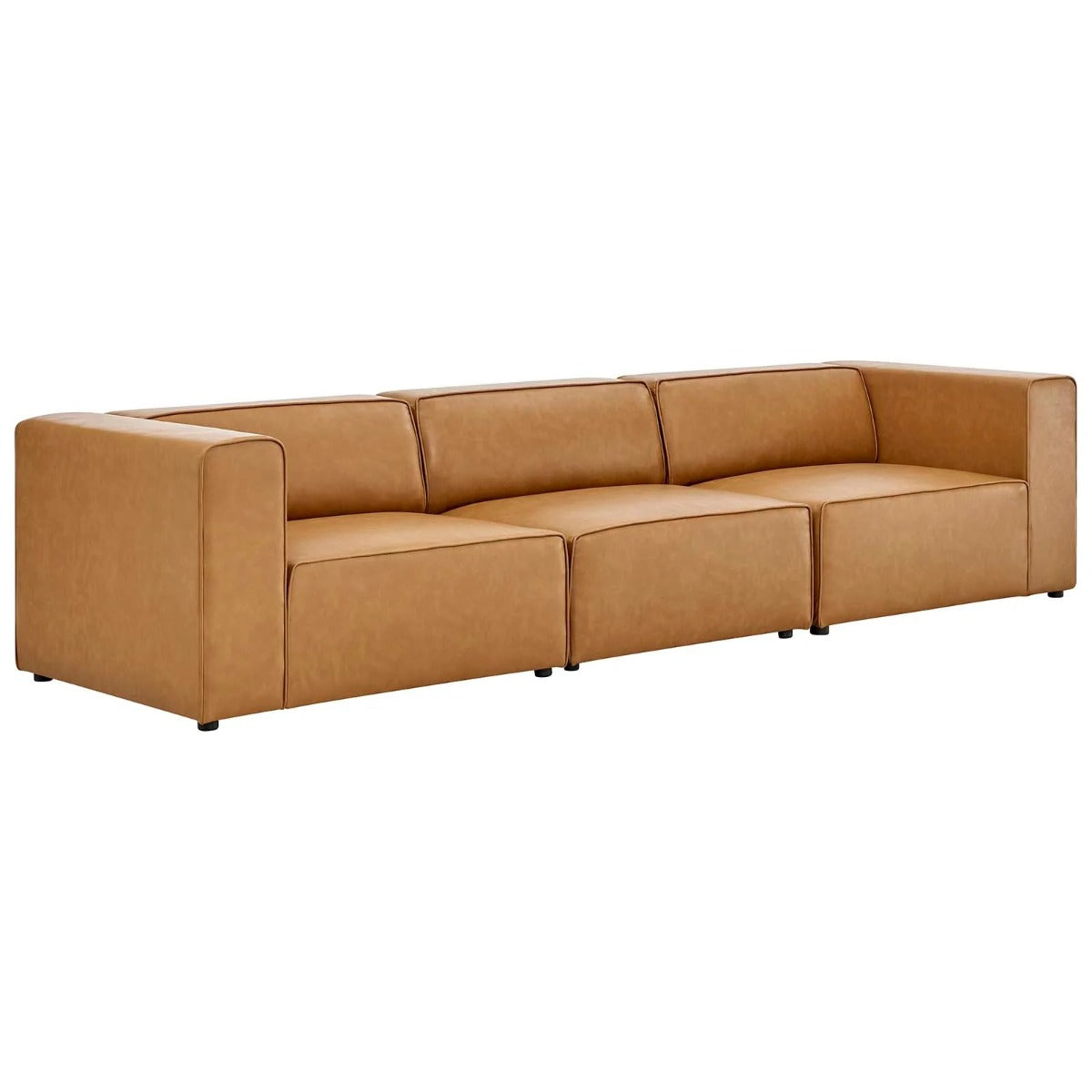 Modway Mingle Vegan Leather 3-Piece Sectional Sofa