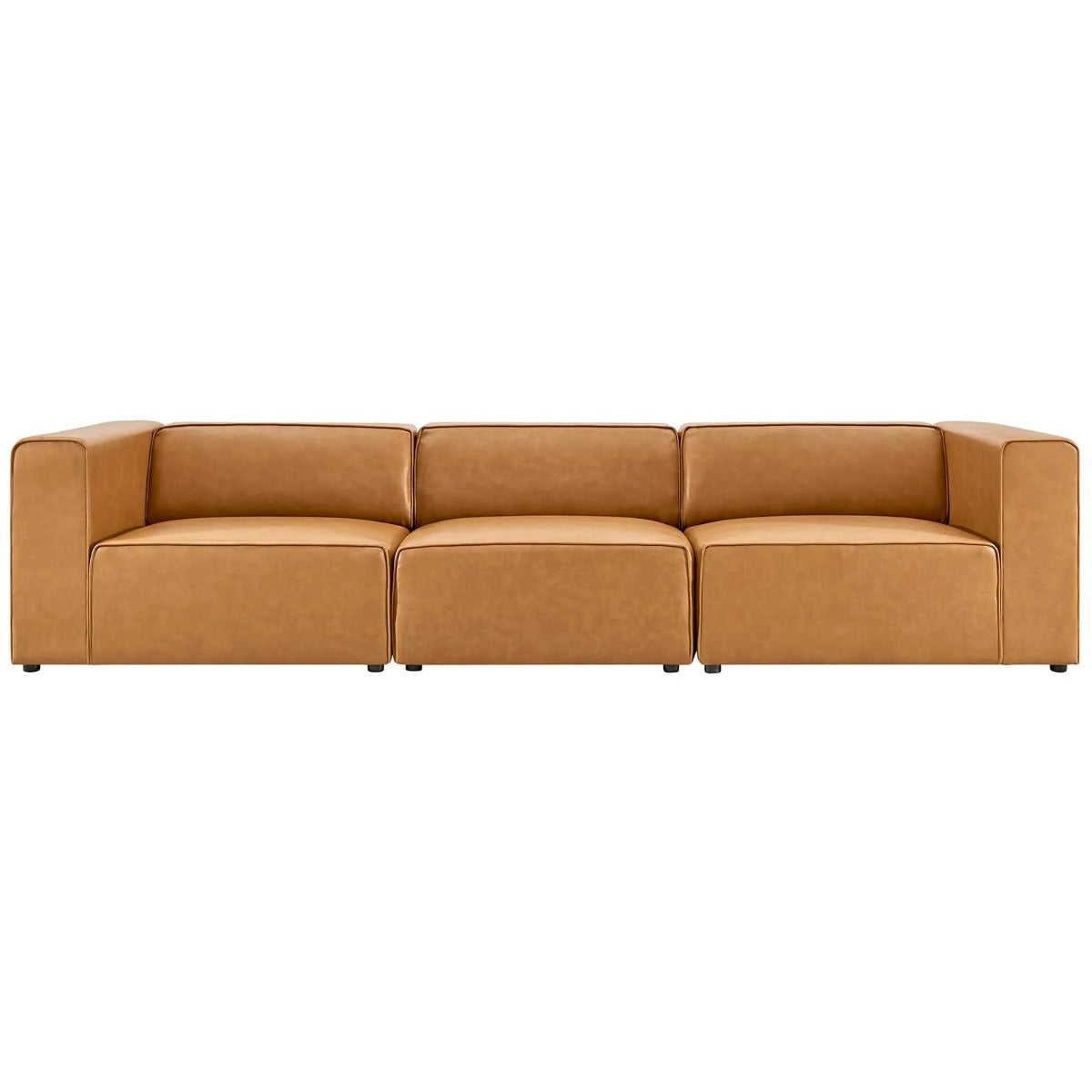 Modway Mingle Vegan Leather 3-Piece Sectional Sofa