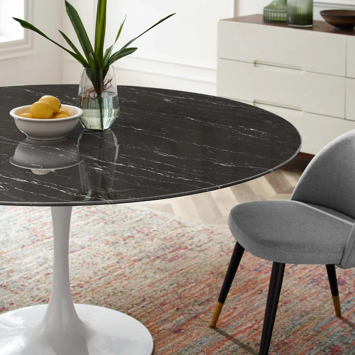Modway Lippa 60" Artificial Marble Dining Table
