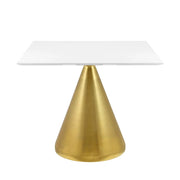 Modway Tupelo 36" Square Dining Table Gold White