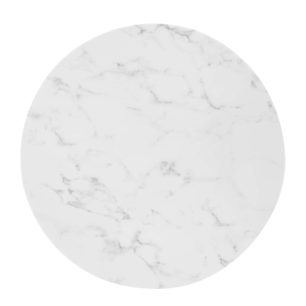 Modway Tupelo 28" Artificial Marble Dining Table Gold White