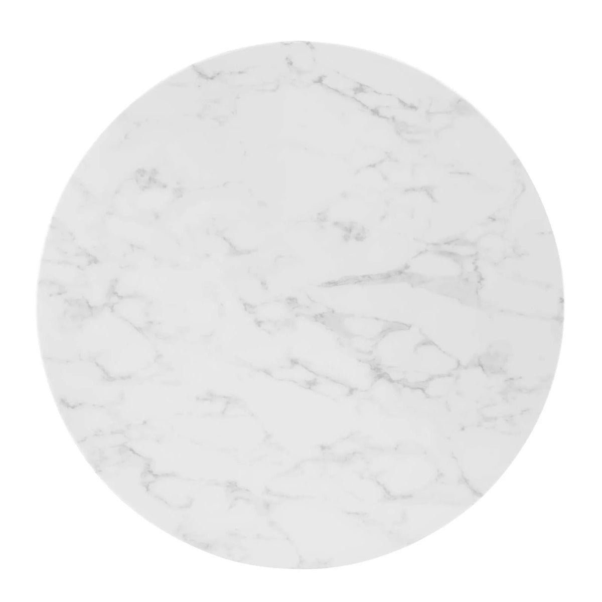 Modway Tupelo 36" Artificial Marble Dining Table Gold White