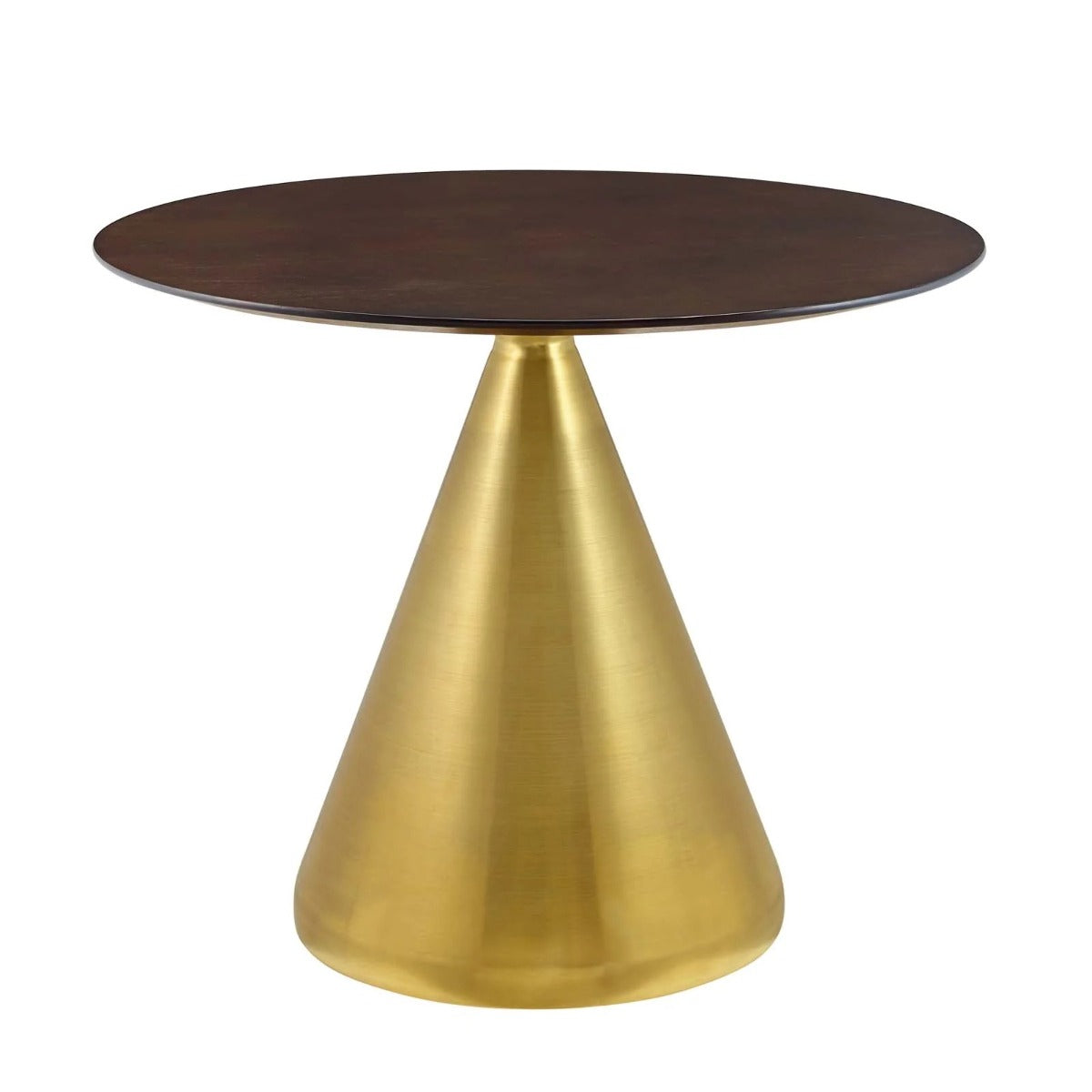 Modway Tupelo 36" Dining Table Gold Cherry Walnut