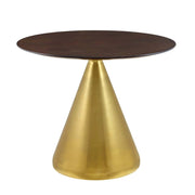 Modway Tupelo 36" Dining Table Gold Cherry Walnut