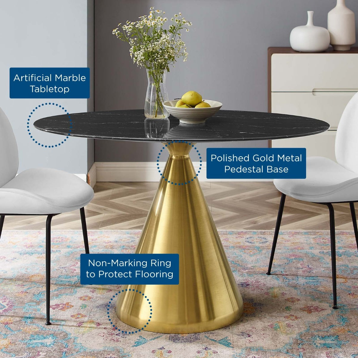 Modway Tupelo 48" Oval Artificial Marble Dining Table