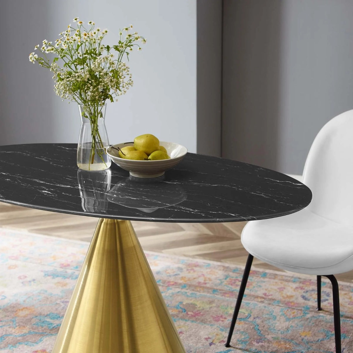 Modway Tupelo 48" Oval Artificial Marble Dining Table