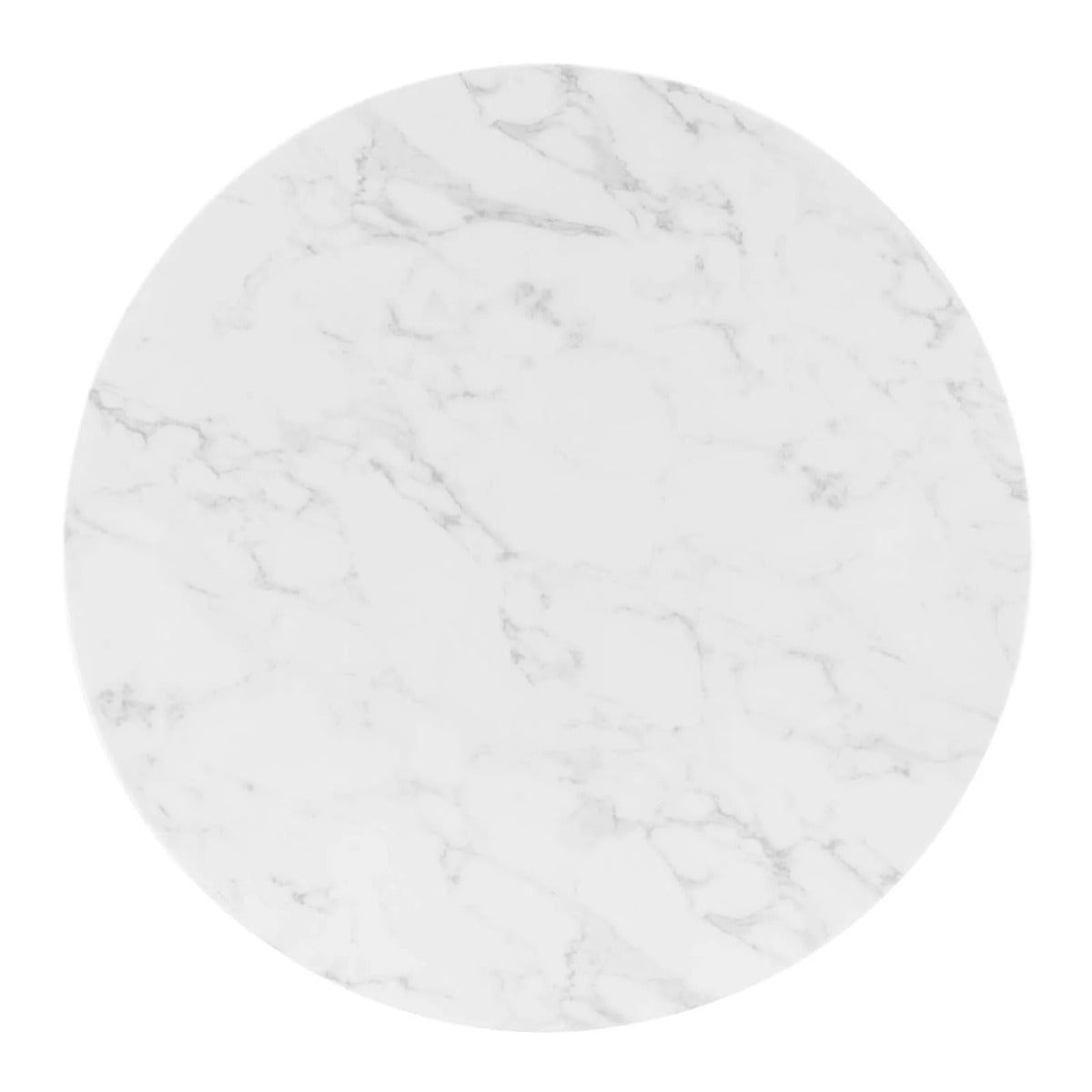 Modway Tupelo 40" Artificial Marble Dining Table Gold White