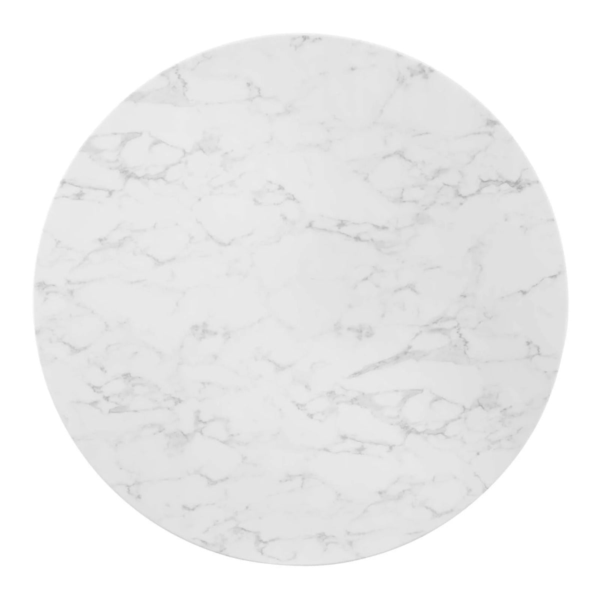 Modway Tupelo 47" Artificial Marble Dining Table Gold White