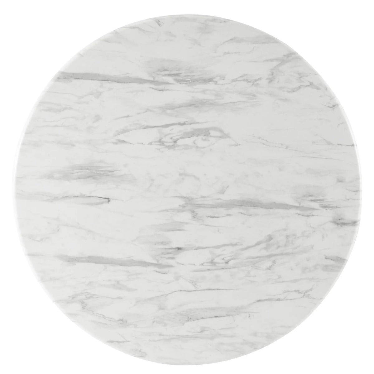 Modway Gallant 50" Round Performance Artificial Marble Dining Table Black White
