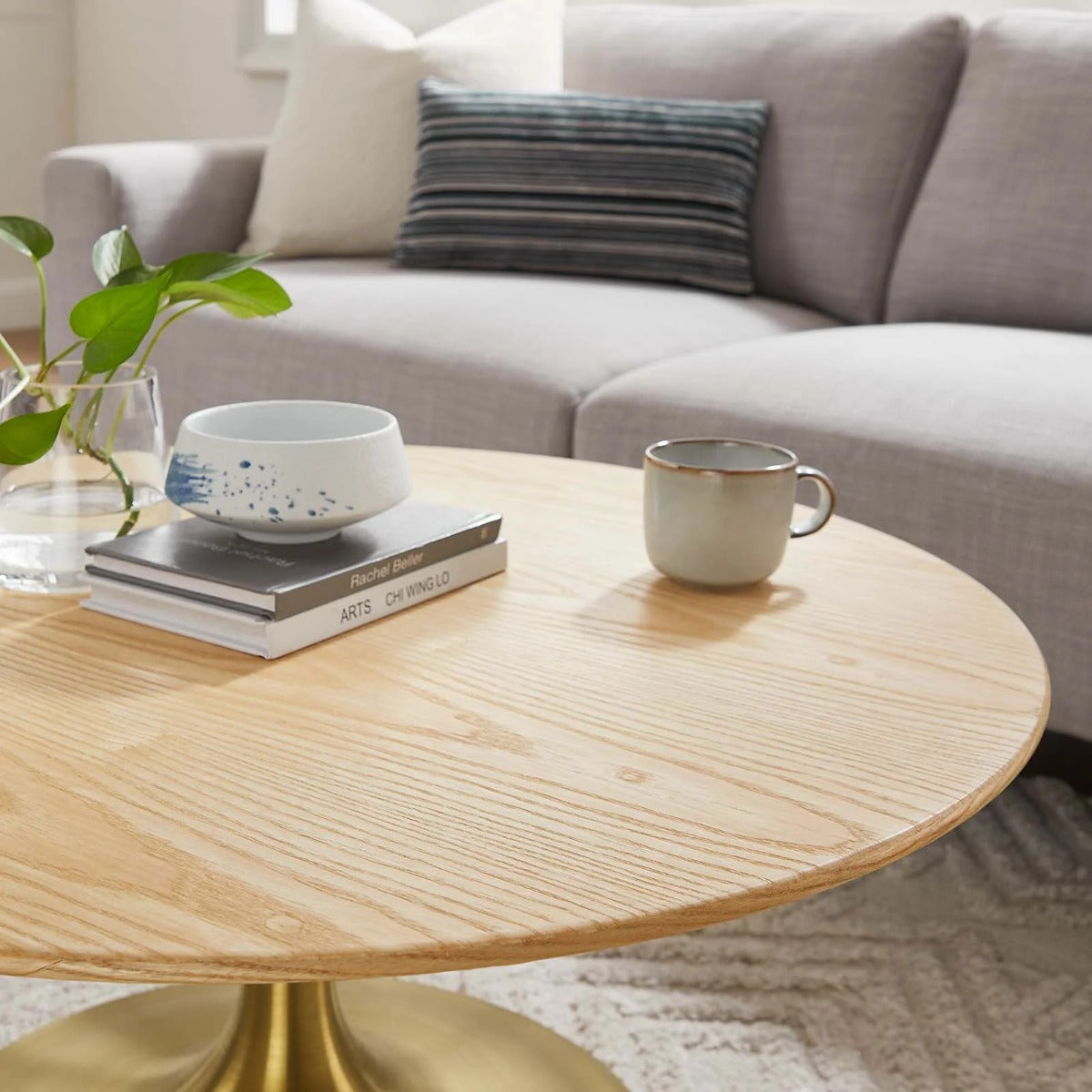 Modway Lippa 36" Round Wood Grain Coffee Table