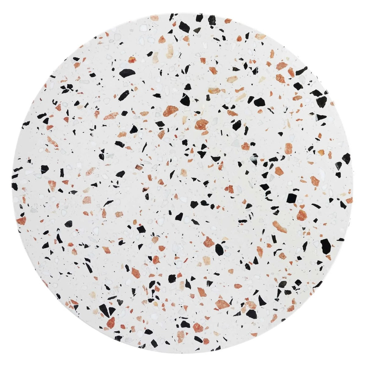 Modway Verne 28" Round Terrazzo Dining Table Gold White