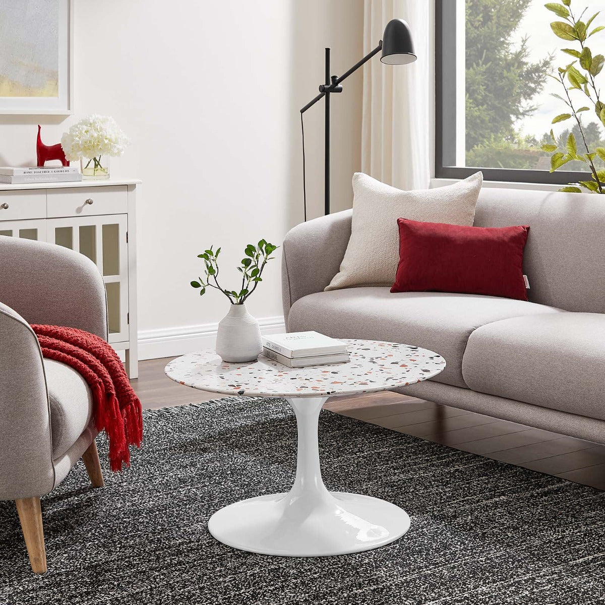 Modway Lippa 28" Round Terrazzo Coffee Table