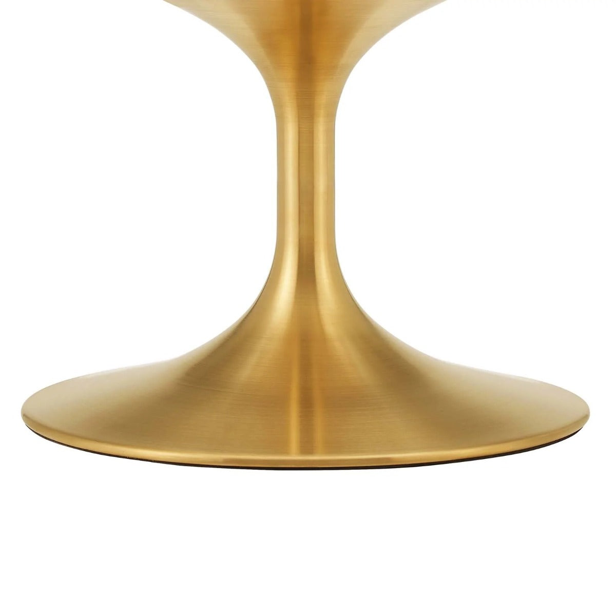 Modway Lippa 28" Round Terrazzo Coffee Table Gold White