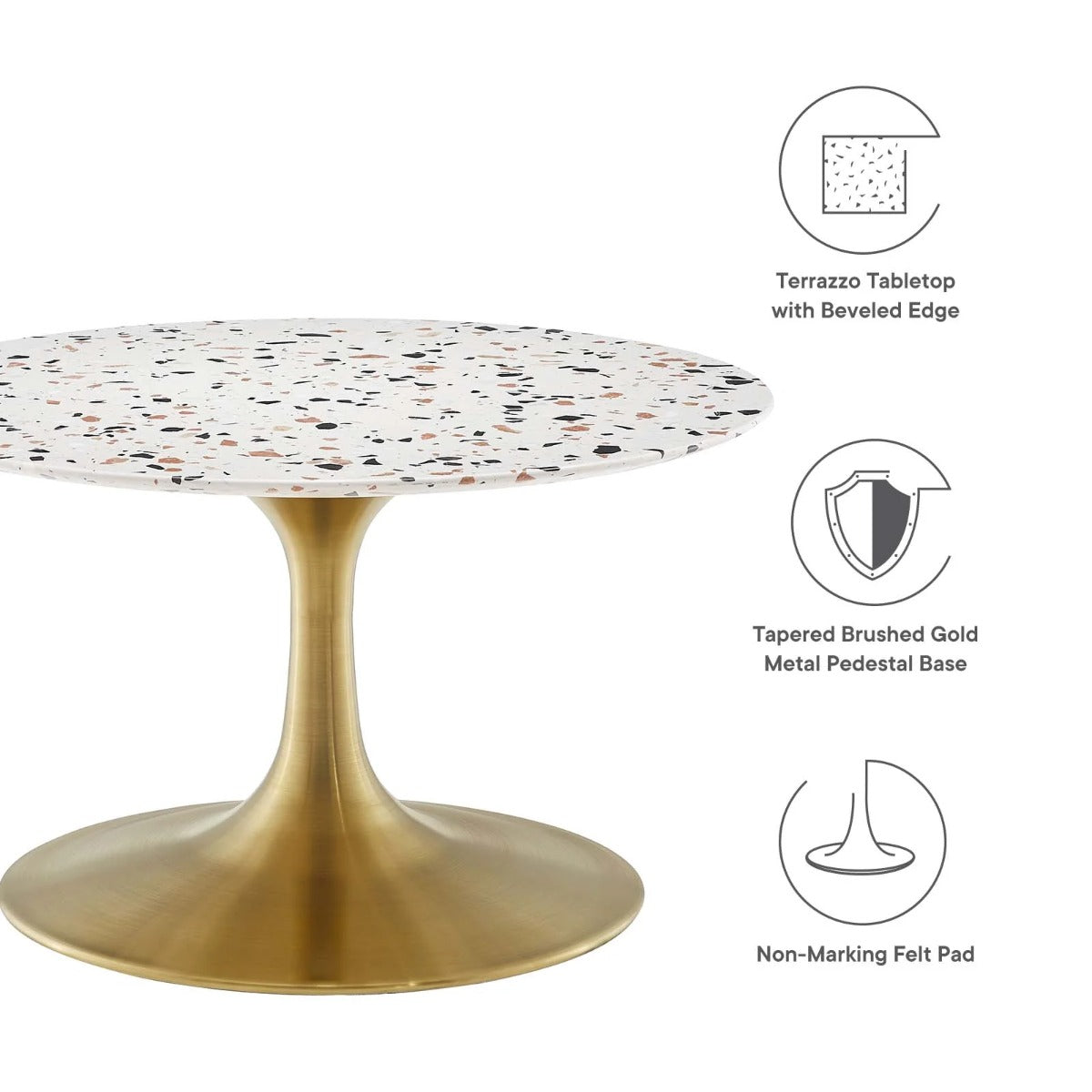 Modway Lippa 28" Round Terrazzo Coffee Table