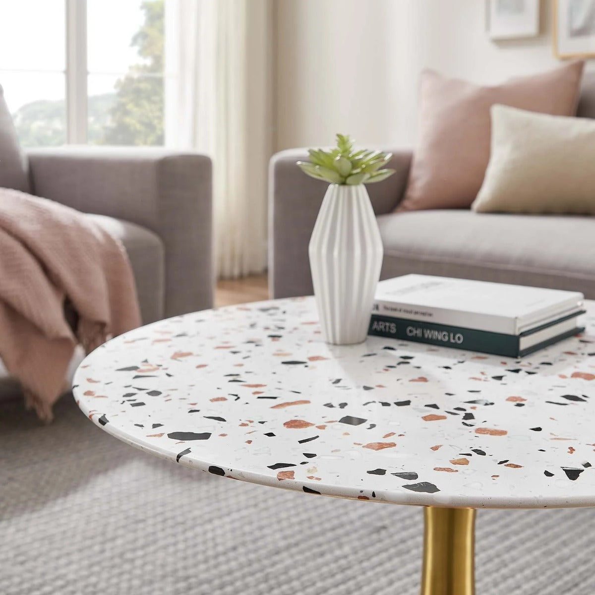 Modway Lippa 28" Round Terrazzo Coffee Table