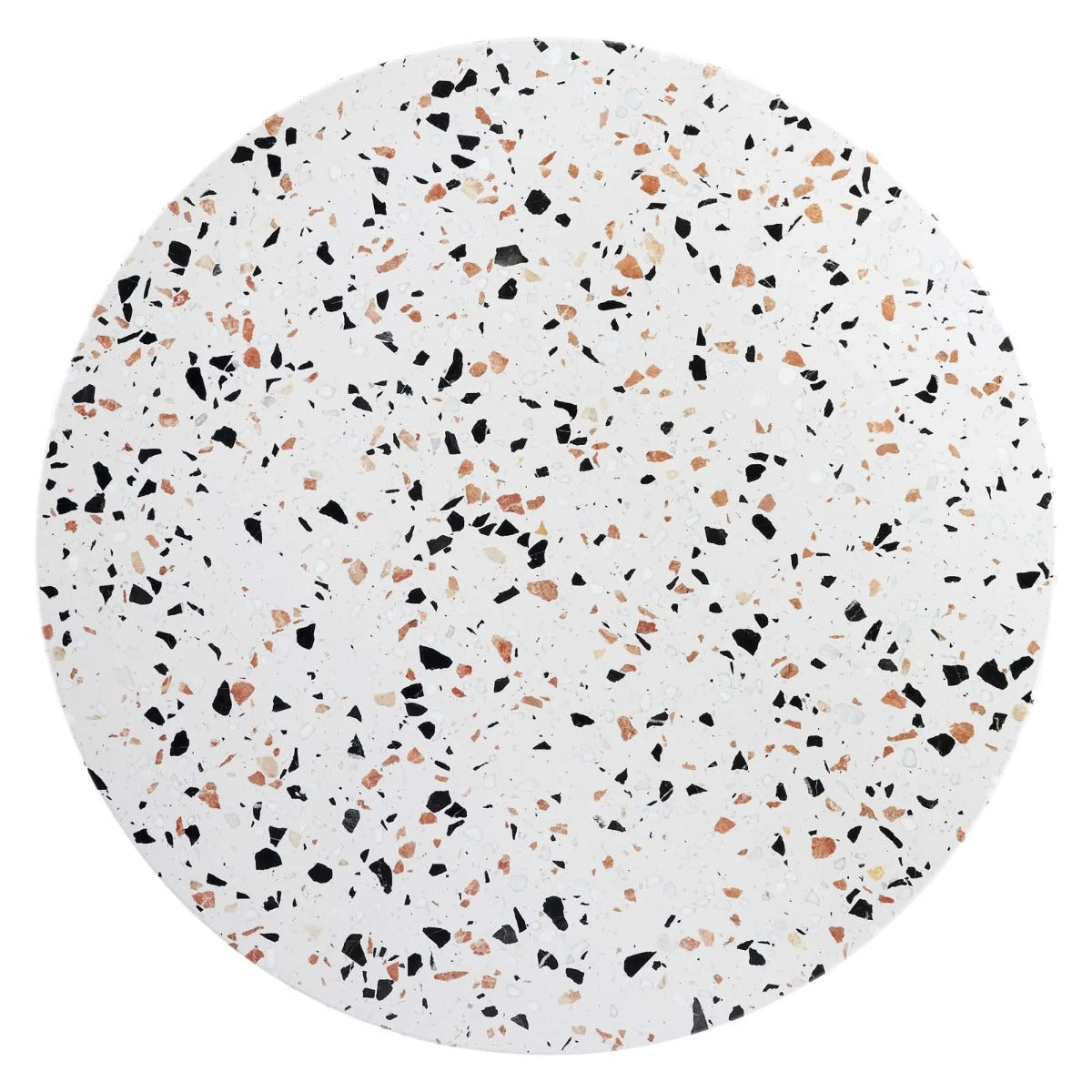 Modway Verne 36" Round Terrazzo Dining Table Gold White