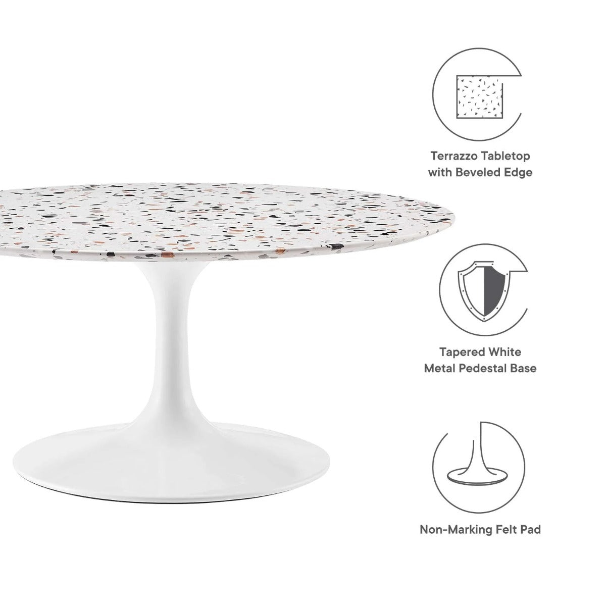 Modway Lippa 36" Round Terrazzo Coffee Table