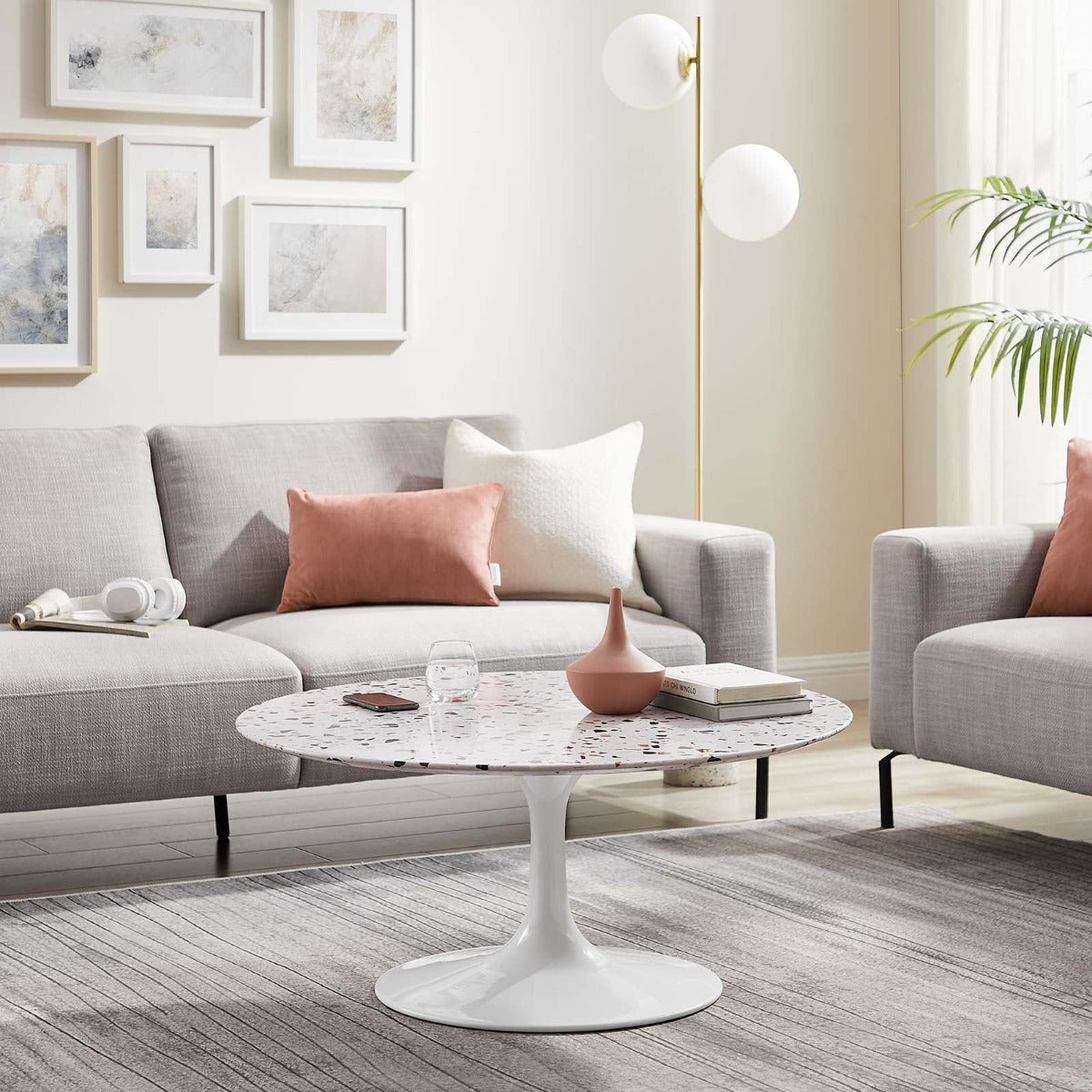 Modway Lippa 36" Round Terrazzo Coffee Table
