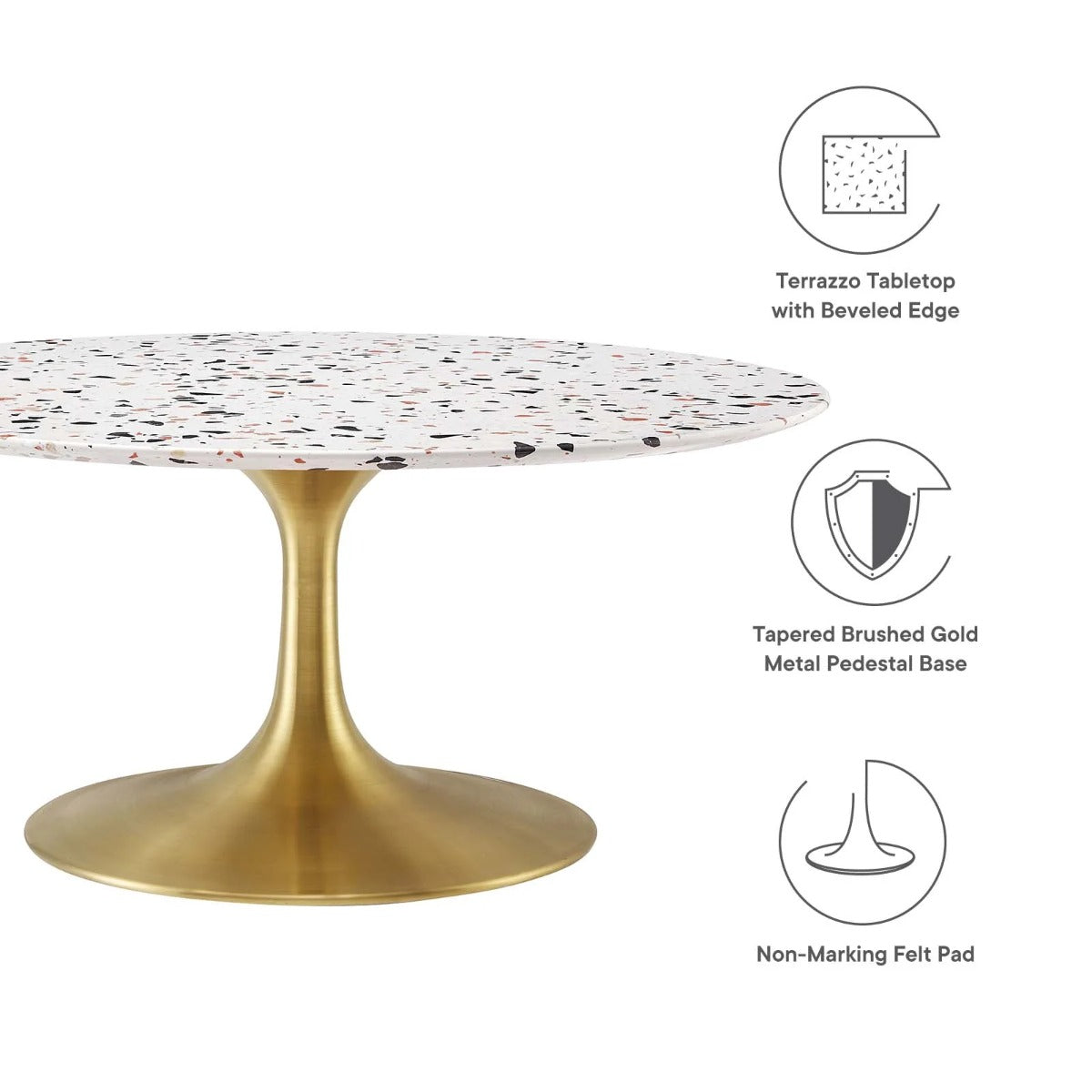 Modway Lippa 36" Round Terrazzo Coffee Table