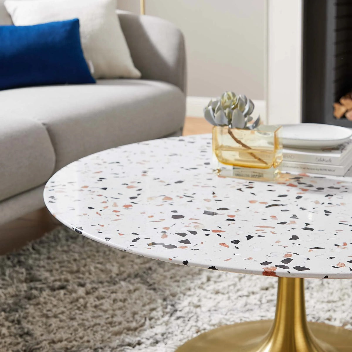 Modway Lippa 36" Round Terrazzo Coffee Table