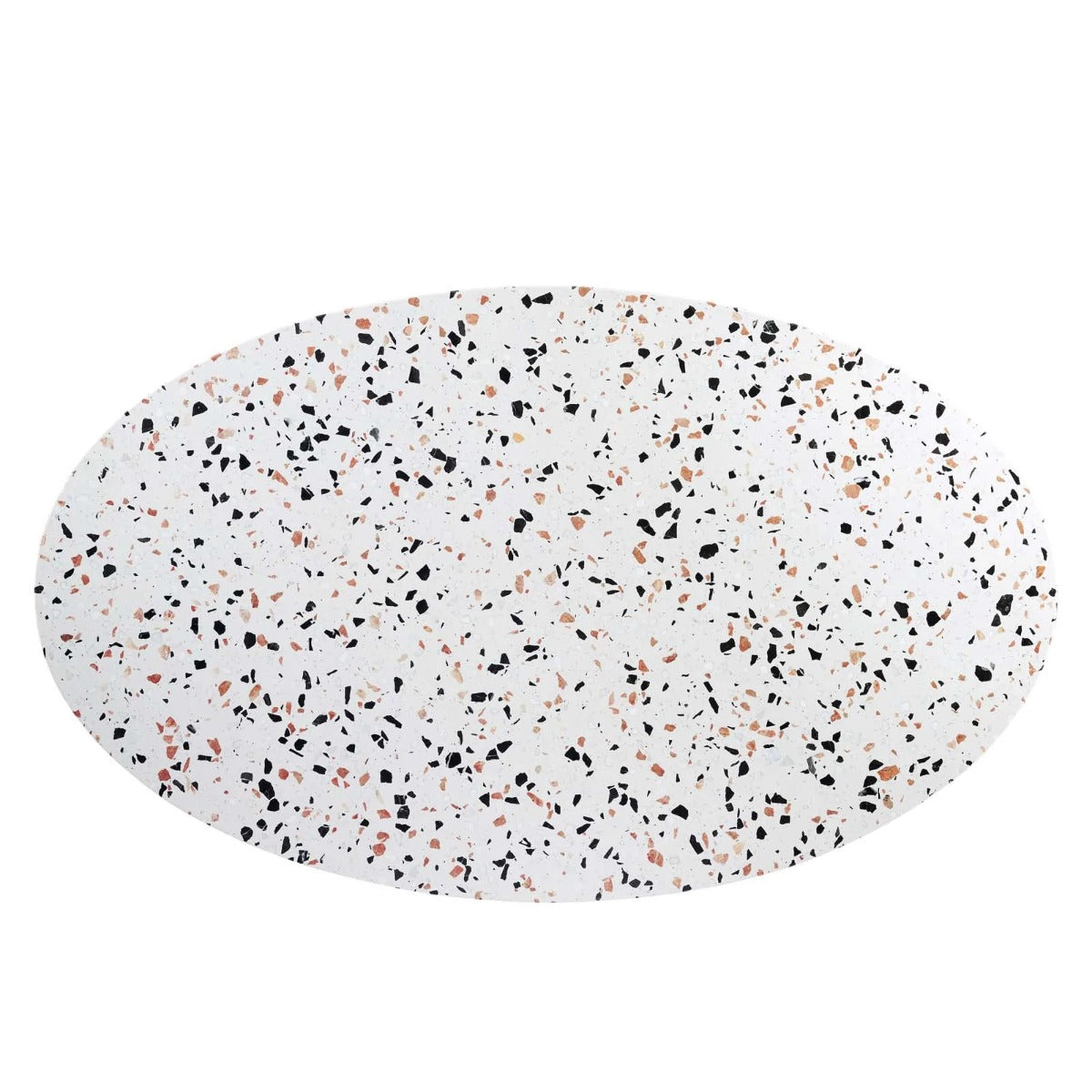 Modway Tupelo 60" Oval Terrazzo Dining Table Gold White