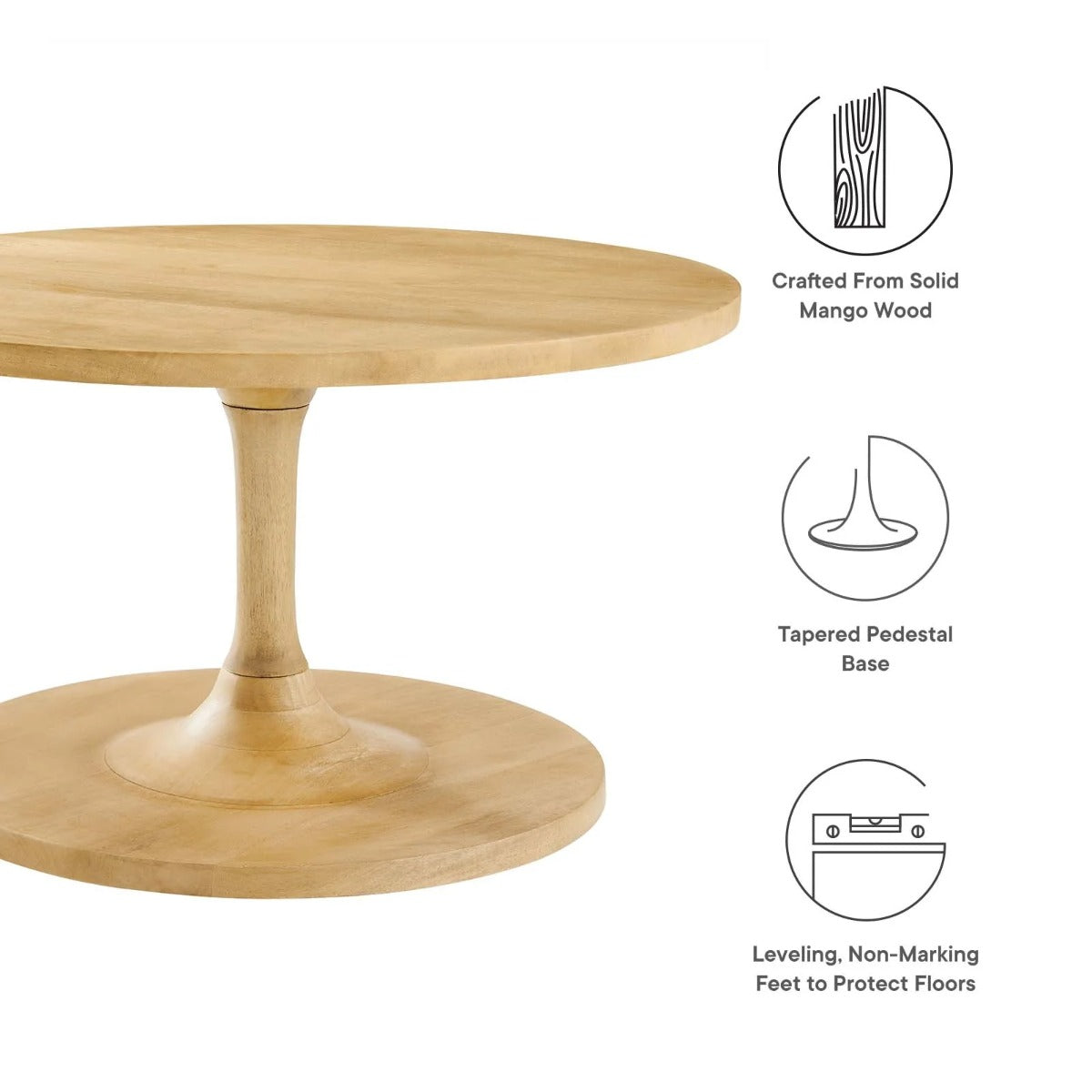 Modway Lina Round Wood Coffee Table