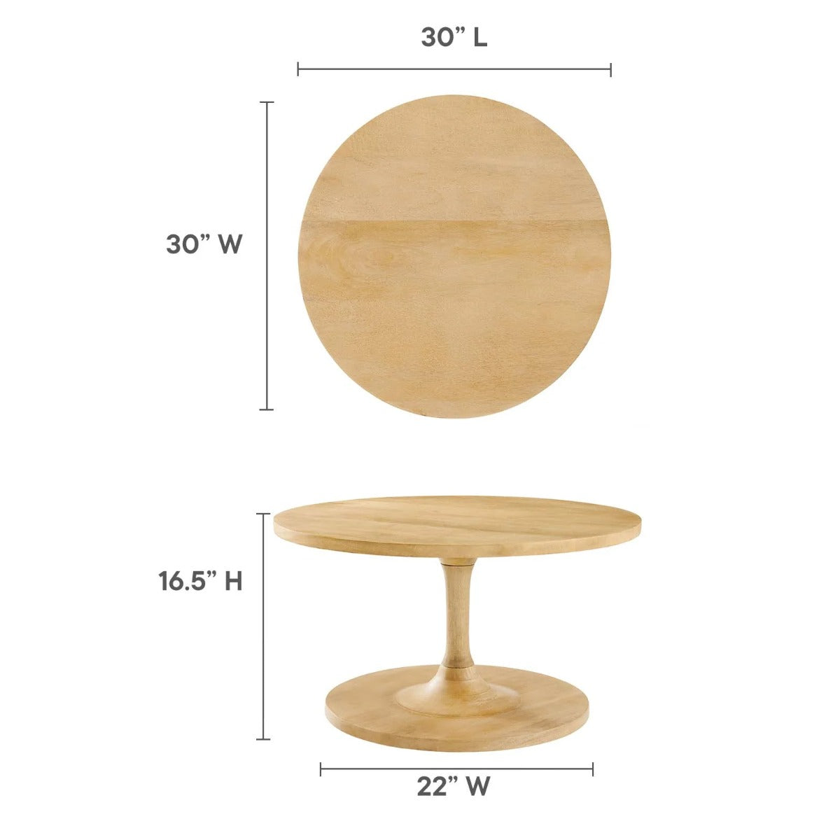 Modway Lina Round Wood Coffee Table