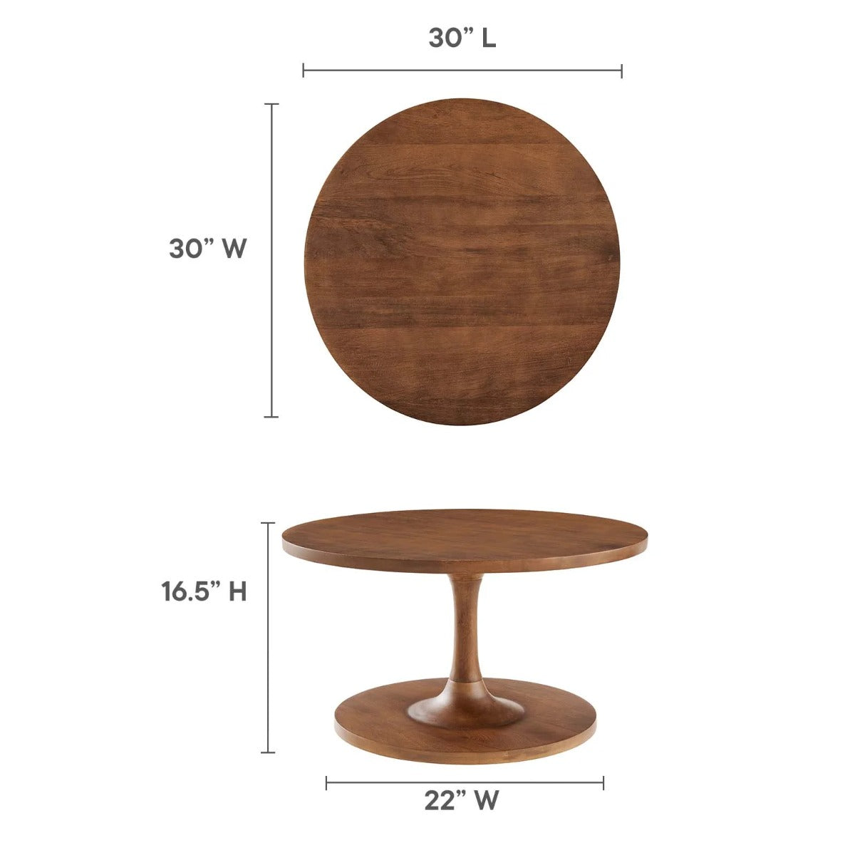 Modway Lina Round Wood Coffee Table