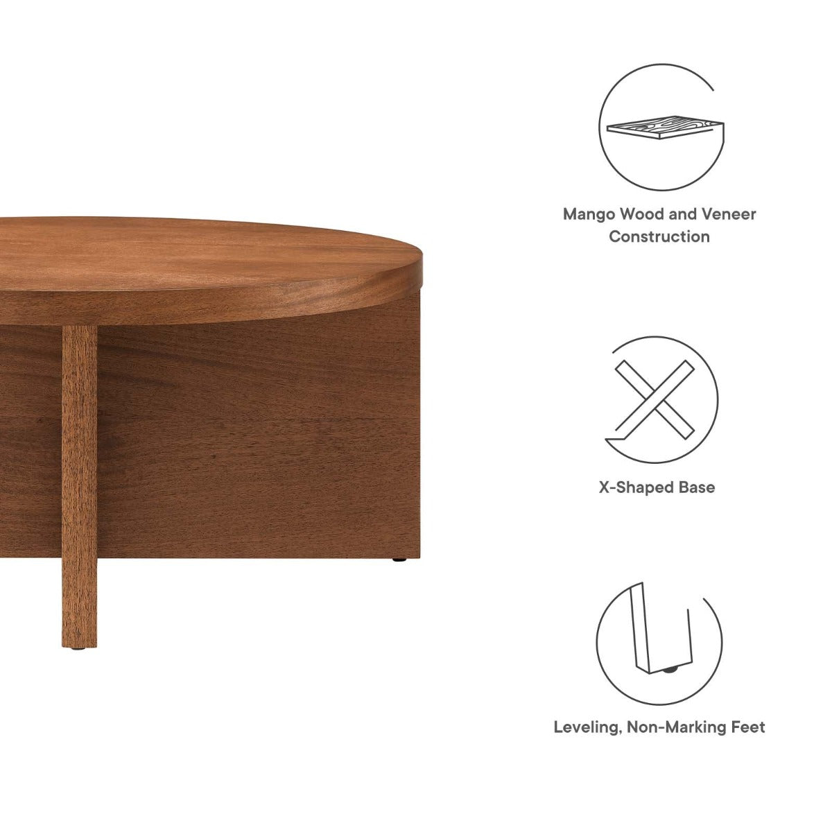 Modway Silas Round Wood Coffee Table